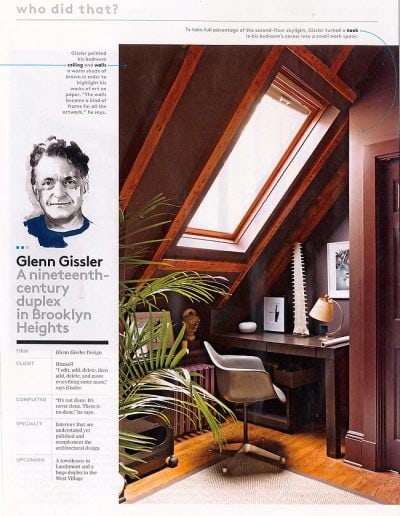 Glenn Gissler - New York Magazine: Design Hunting - Summer 2013